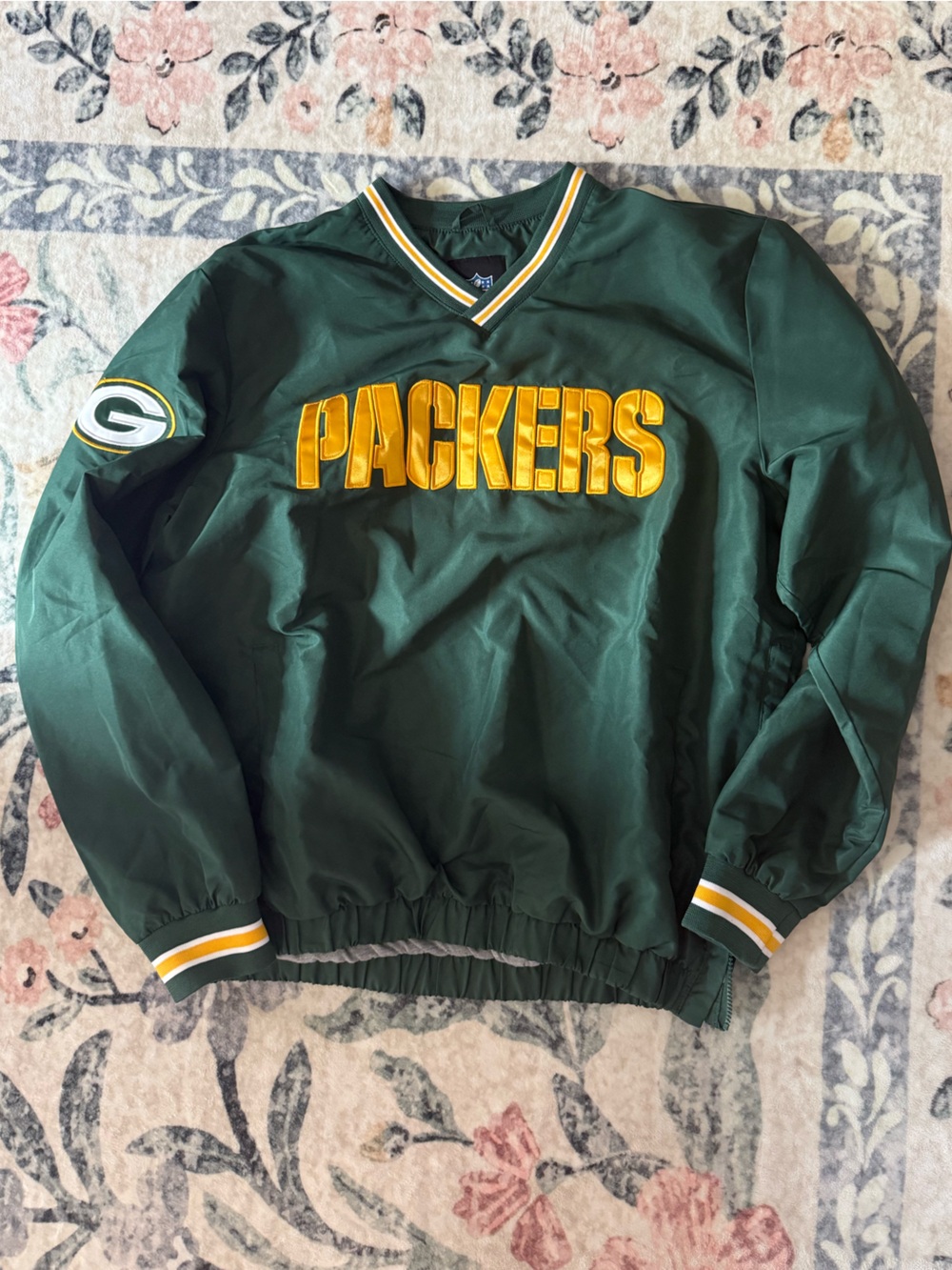 NFL Green Packers Windbreaker Shorts with Yellow Trim
